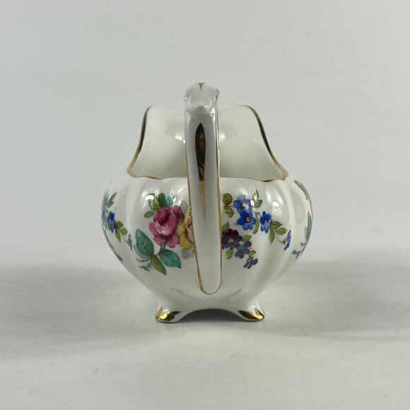 Royal Standard Bone China Creamer England Floral Gold Trim Footed Pitcher Vtg - Picture 5 of 12